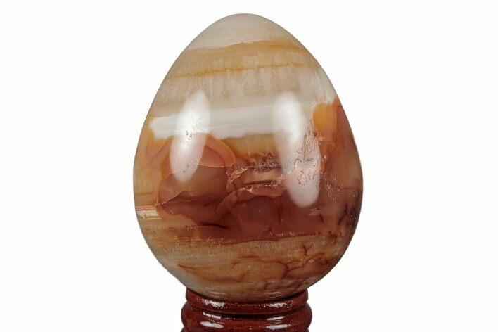 Colorful, Polished Carnelian Agate Egg - Madagascar #219049